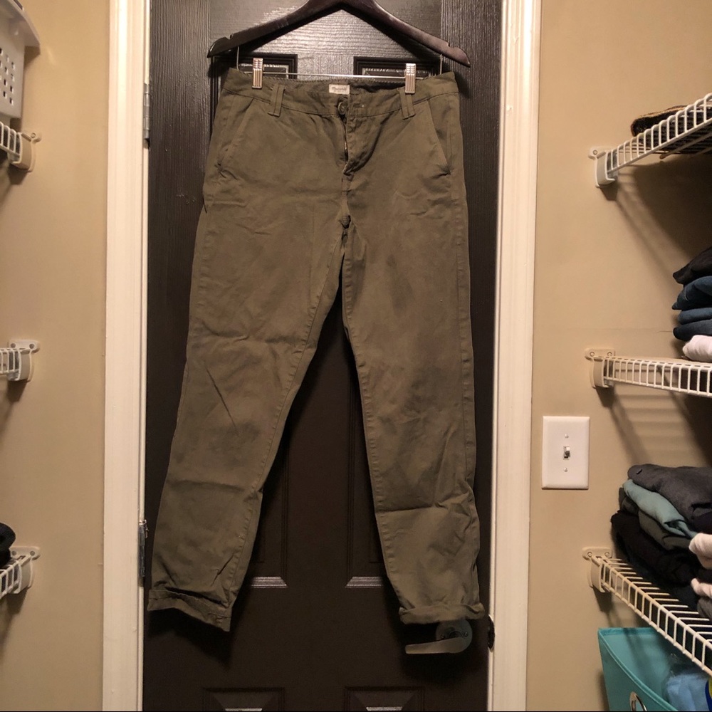 Madewell Army Green High-Waisted Dress Pants